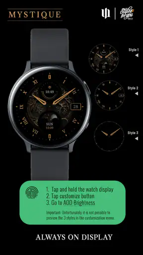 S4U Mystique - Gold watch face screenshot