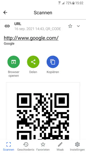 Scanner voor QR- en barcodes screenshot
