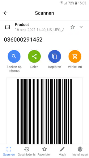 Scanner voor QR- en barcodes screenshot