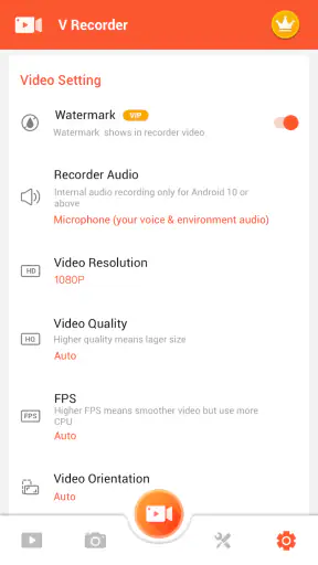 Schermrecorder en video-editor screenshot