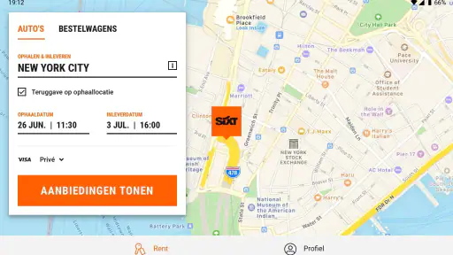 SIXT rent. share. ride. plus. screenshot