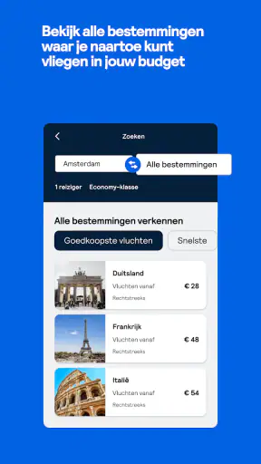 Skyscanner Vluchten Hotels screenshot
