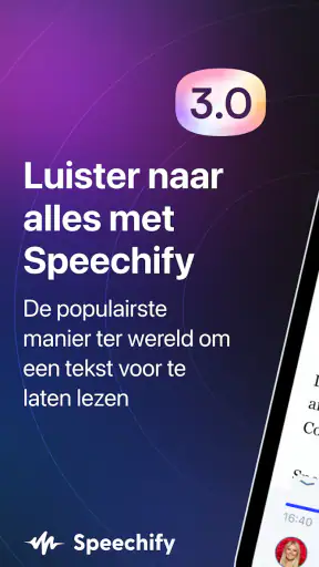 Speechify tekst naar spraak screenshot