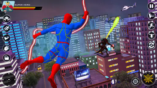 Spider Flying Rope Hero Games screenshot