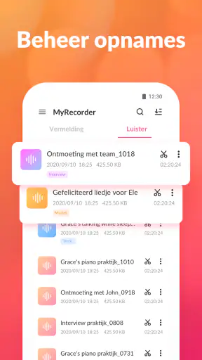 Spraakrecorder en spraakmemo's screenshot