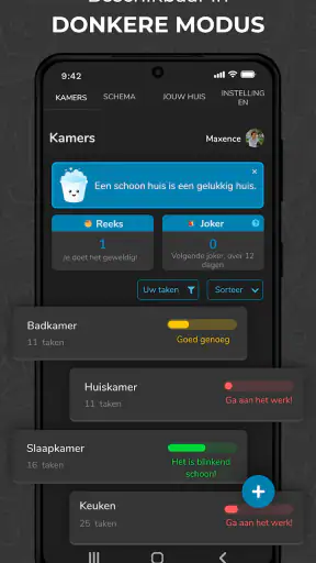 Sweepy Huishoudelijke planning screenshot
