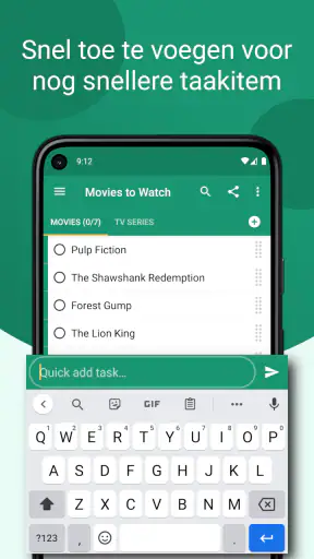 Tasks: takenlijst & taken screenshot