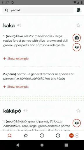 Te Aka Māori Dictionary screenshot