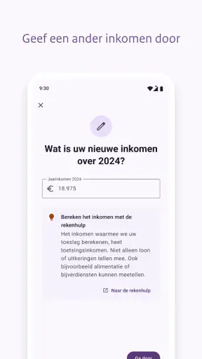 Toeslagen screenshot