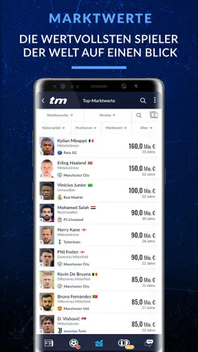 Transfermarkt Fußballdatenbank screenshot