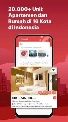 Travelio: Sewa Apartemen Rumah screenshot