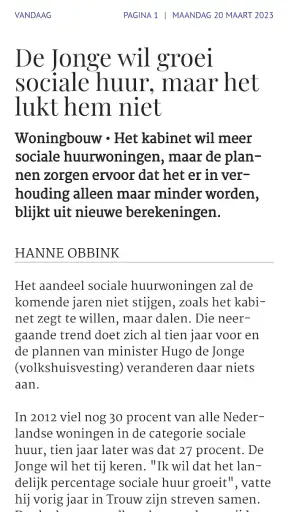 Trouw digitale krant screenshot