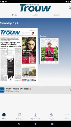 Trouw digitale krant screenshot