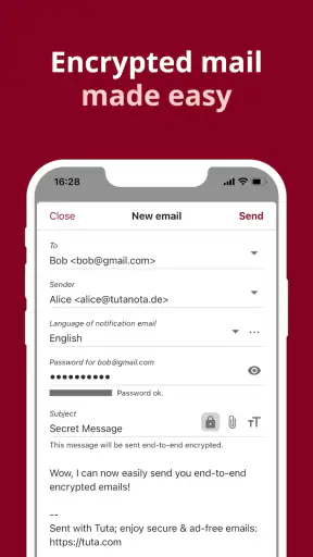 Tuta: beveiligde e-mail screenshot