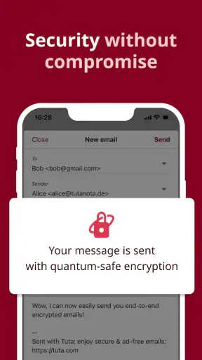 Tuta: beveiligde e-mail screenshot