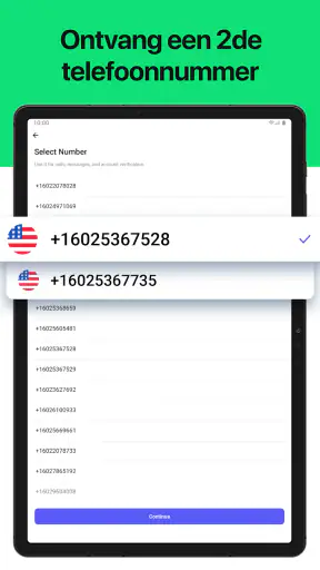 Tweede telefoonnummer krijgen screenshot