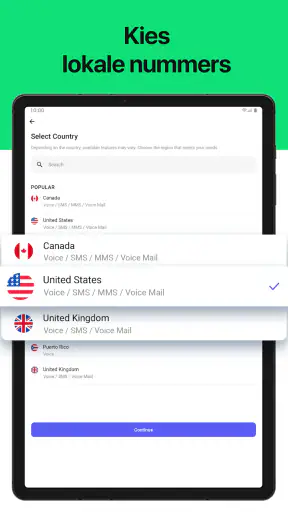 Tweede telefoonnummer krijgen screenshot