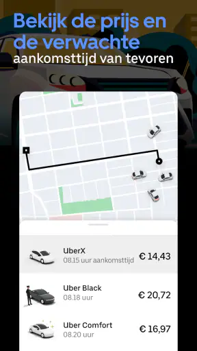 Uber - Vraag een rit aan screenshot