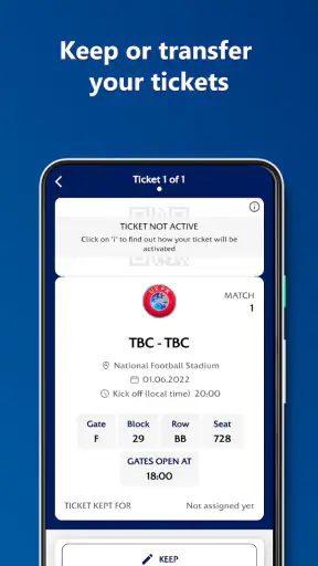 UEFA Mobile Tickets screenshot