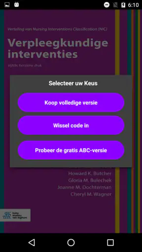 Verpleegk. interventies (NIC) screenshot
