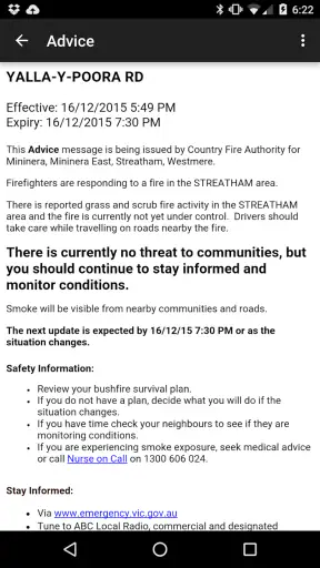 VICFires screenshot