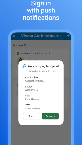 Visma Authenticator screenshot
