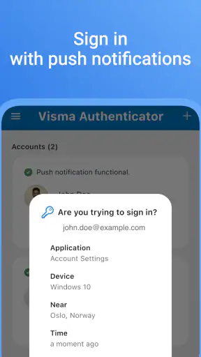 Visma Authenticator screenshot