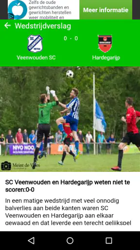 Voetbalnederland Liveuitslagen screenshot