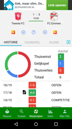 Voetbalnederland Liveuitslagen screenshot