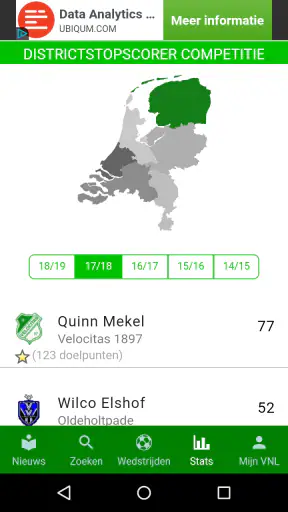 Voetbalnederland Liveuitslagen screenshot