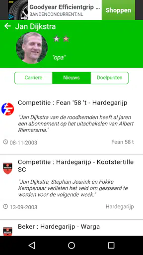 Voetbalnederland Liveuitslagen screenshot