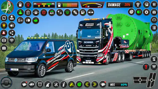 Vrachtschip rijdende auto spel screenshot