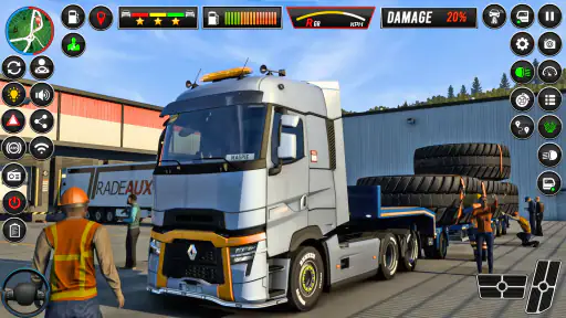 Vrachtschip rijdende auto spel screenshot