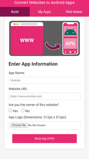 Web2App Pro: Website to App screenshot