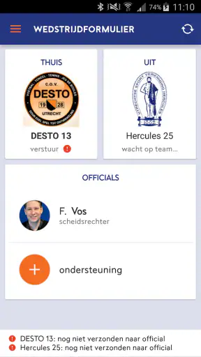 Wedstrijdzaken screenshot