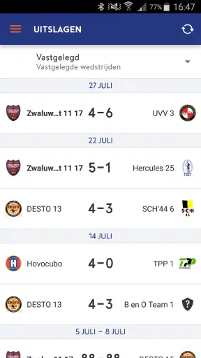 Wedstrijdzaken screenshot