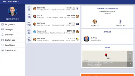 Wedstrijdzaken screenshot