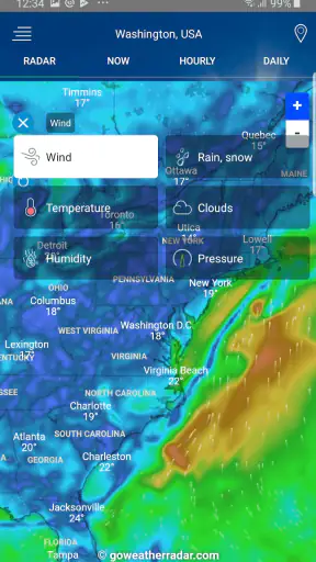Weerradar screenshot