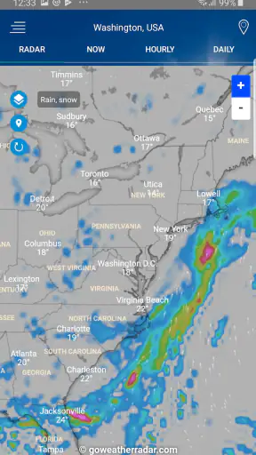 Weerradar screenshot