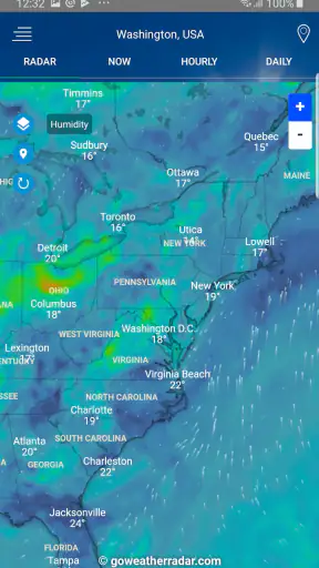 Weerradar screenshot