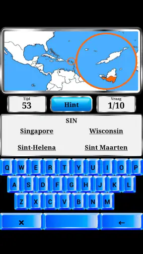 Wereld Geografie - Quiz Spel screenshot
