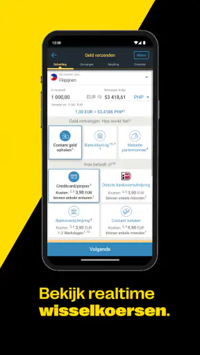 Western Union Geld overmaken screenshot