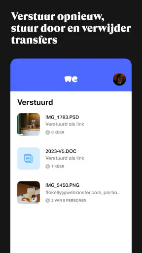 WeTransfer : Bestanden delen screenshot
