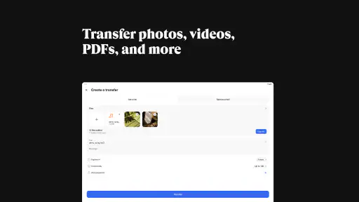 WeTransfer : Bestanden delen screenshot
