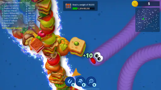 Worms Zone - Hongerige slang screenshot