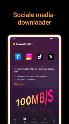 X Downloader en videospeler screenshot