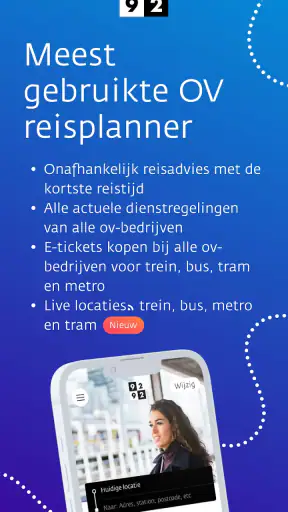 9292 reisplanner OV + e-ticket screenshot