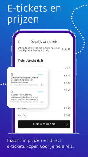 9292 reisplanner OV + e-ticket screenshot