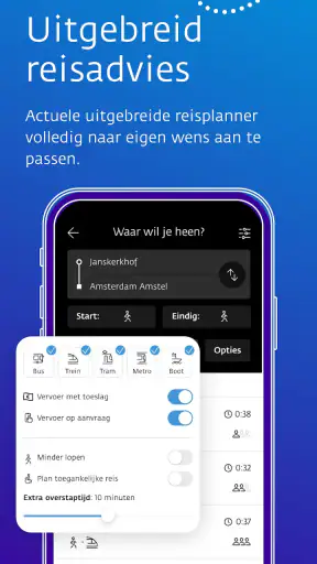 9292 reisplanner OV + e-ticket screenshot