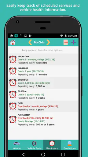aCar - Car Management, Mileage screenshot